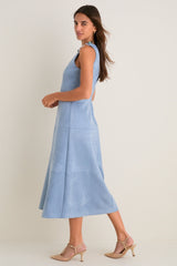 Maison Blue Suede Manon Dress