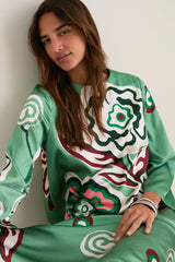 Fauvist Floral Hammered Satin Jamie Dress
