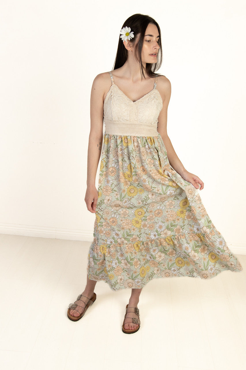 Crochet Top Meadow Maxi Dress