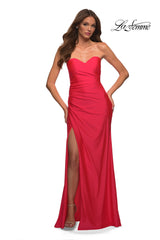 La Femme Strapless Sweetheart Long Prom Dress