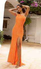 Bright Long Sequin One-Shoulder Formal Dress