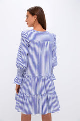 Blue and White Stripe Cotton Poplin Kenzo Dress