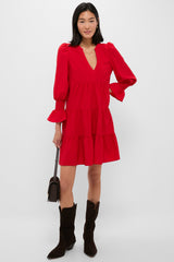 Red Crepe Kenzo Dress