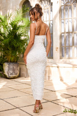 Petal Trace Midi Dress - White