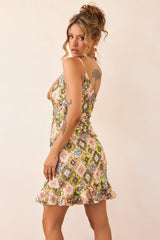 Mirage Mosaic Sequin Mini Dress - Lime Mult