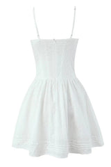 White Spaghetti Strap Bow Lace Party Skirt