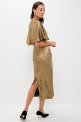 Gold Cape Leah Dress