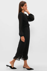 Black Textured Dot Selwyn Dress