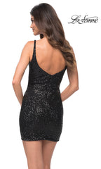 Semi-Formal La Femme Short Sequin Cocktail Dress