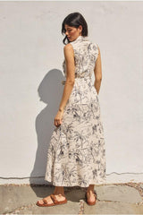 Mei Collared Button Up Maxi Shirt Dress