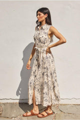 Mei Collared Button Up Maxi Shirt Dress