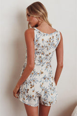 Brandy Branches Print Sleeveless Romper