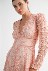 Cara Floral Embroidered A-Line Dress