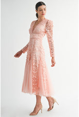 Cara Floral Embroidered A-Line Dress