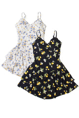 Drop Waist Patterned Mini Dress