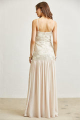 Heavenly 3D Florals Sequin Chiffon Maxi Dress