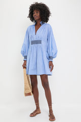 Chambray Embroidered Aubury Dress