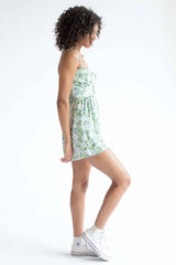 Floral Tie Bust Romper