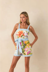 Sorrento Gardens Duo Printed Belted Romper