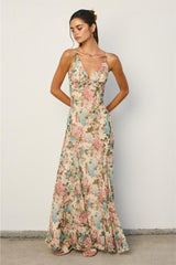 Delaney Floral Godet Maxi Dress