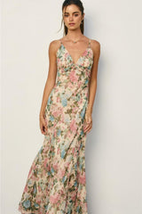 Delaney Floral Godet Maxi Dress