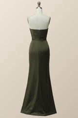 Strapless Olivia Green Mermaid Long Bridesmaid Dress