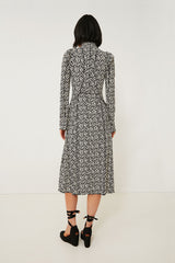 Multi Della Print Long Sleeve Dress