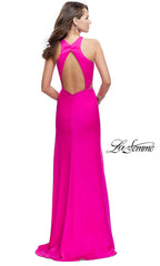 Open-Back La Femme Long Prom Dress with Slit