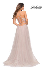 Lace-Up Back Long Prom Ball Gown by La Femme