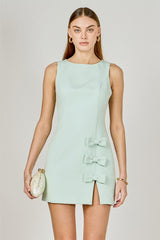 Melanie 3 Bow Slit Mini Dress - Mint