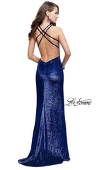 Long La Femme Prom Dress with Plunging Neckline
