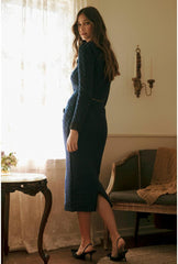 Adeline Long Sleeve Crop Jacket & Midi Skirt (Sold Separately)