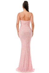 Eleanor Sequin Embellished Mermaid Gown - Pink