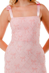 Felicity Sequin Bow Embellishments Maxi Gown - Pink