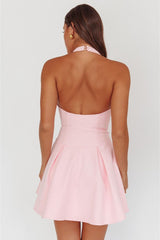 Hailey Halter Fit 'N Flare Mini - Pink