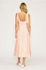 Polly Lavender Florals Print Sleeveless Midi Dress