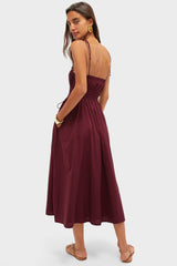 Bordeaux Eldora Midi Dress