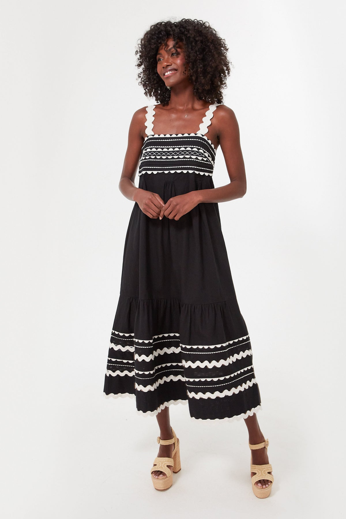 Black Ryleigh Ric Rac Sleeveless Dress