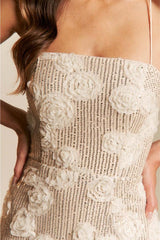 Vienna 3D Floral Embellished Sequin Maxi Dress