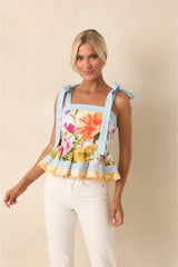 Sorrento Gardens Duo Printed Peplum Top & Matching Maxi Skirt (Sold Separately)