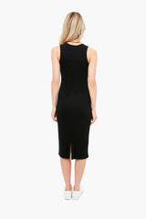 Black Lexi Rib Daytime Midi Dress