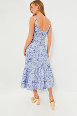 Periwinkle Sketchbook Floral Midi Wells Dress