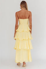 Shaina Ruffled Tier Maxi Dress - Yellow