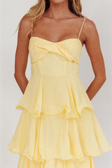 Shaina Ruffled Tier Maxi Dress - Yellow